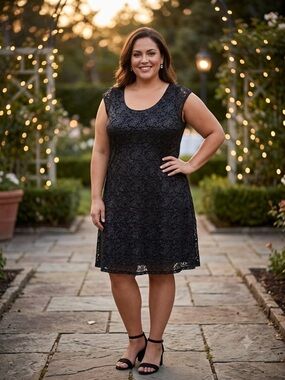 NEW NOIR Black Lace Overlay Dreas
